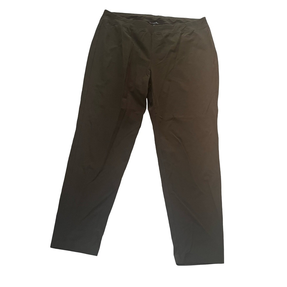 Eileen Fisher Women's Size XL Dark Green Crepe Pull-On Trouser Stretchy Career